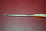 Vintage Retro 6.5" Long Button Hook Puller w/ Fancy Bakelite Handle