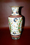 Oriental Accent 13.5" Collectible Contemporary White & Floral Decor Ceramic Vase