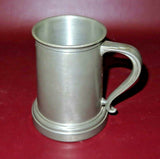 Vintage 5" Tall One Pint Glass Bottom Pewter Tankard Stein - Engraved "Dad"