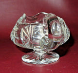 Antique Clear Star Decor 6" Cut Glass Small Glass Footed Sauce Pitcher Creamer