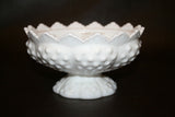 Vintage Fenton Milk Glass Hobnail 6-Hole Pattern 6.5" Centerpiece Candle Holder