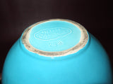 Vintage Metlox Poppytrail 238 Aqua Blue Turquoise Ceramic Pitcher w/ Wood Handle