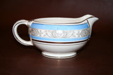 Vintage Blue & Gilt English Pottery Gravy Boat Pitcher - Melton Tams Ware #2248