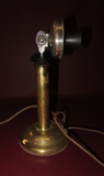 Antique Western Electric Brass Candlestick Telephone w/ Ringer Box - Patent 1904