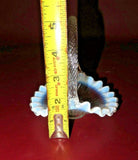 Vintage Small 5" Fenton Clear to White Wavy Lip Twist Handle Art Glass Basket