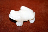 Vintage Asian Style Carved White 2" Long Miniature Soapstone Frog Figurine