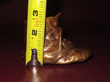 Antique Pair 4" Long Copper Coated Children's Baby Shoes - Marked 22/40