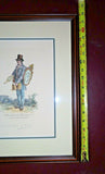 Antique Framed Carle Vernet Marchand de Barometretl Signed Etching Print w/ COA