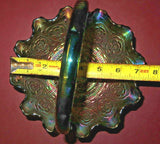 Vintage Fenton Amethyst Carnival Art Glass 8" Persian Medallion Wavy Lip Basket