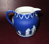 Vintage 5" Tall Wedgwood Vibrant Cobalt Blue Jasperware Pitcher No. 36 - England