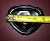 Vintage Fenton Black Glass Heart Shaped Trinket Box Hand Painted by A. Russell