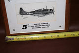 Vintage 9x7" Framed Joe Milich "Douglas Dauntless" SBD Dive Bomber Drawing Print