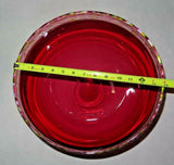 Dennis K. Mullen 1994 Signed Hand Blown Ruby Pink Studio Art Glass 14" Bowl