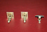 Vintage 3-pc Siam Silver Black Enameled Nielloware 1" Cufflink & Tie Clasp Set