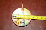 Vintage Nippon Japanese Porcelain Loop Handle Dish w/ Hand Painted Cottage Scene