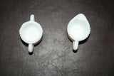 Fancy Vintage 2.5" Tall Milk Glass Cream & Sugar Set