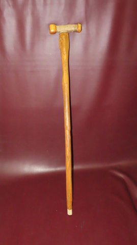 Vintage 36" Hand Carved Spooky Face Arts & Crafts Style Wood Walking Stick Cane