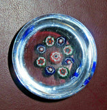 Collectible 2.5" Modern Multi-Color Millefiori Hand Blown Art Glass Paperweight