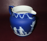 Vintage 5" Tall Wedgwood Vibrant Cobalt Blue Jasperware Pitcher No. 36 - England