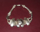 Vintage 14.5" Large Southwestern Mexican Style Silverplate Choker Necklace