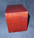 Vintage Burgundy Leather Covered Flip Lid Faux Book Shaped Flip Lid Photo Box