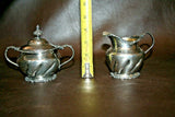 Vintage Hamilton Silverplate "Diamond Metal" Cream & Sugar Set - No. 214
