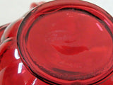 Vintage 9" Fenton Ruby Pink Cranberry Art Glass Wavy Ruffled Lip Center Bowl