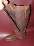 Ladies' "G by Guess" Brown Leather Knee-High Zipper Boot - Size 6M