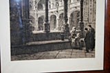 Axel Haig 1906 Limited Edition St Jerome Cloister Signed Etching in Oak Frame