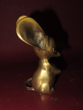 Vintage 1950s 5" Tall Solid Brass Large Eared Mouse Figurine