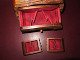 Handmade Wood Log Puzzle Style Single Drawer Jewelry Box - Signed Jeff Trag 1990