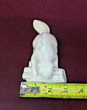 Vintage 5" Long Miniature White Faux Marble Beaver on Log Figurine