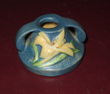 Vintage Roseville Art Pottery Blue Zephyr Lilly Candlestick Holder 1162-2"