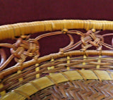 Vintage Style 12" Diameter Round Woven Reed Table Pie Basket