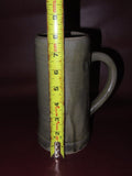 Vintage 8" Tall Signed English Style 1L Turned Pottery Beer Mug - Stamped "E.S."