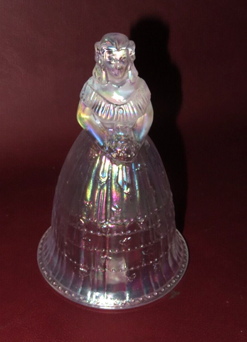 Vintage Imperial White Carnival Glass Suzanne Southern Belle Bride Wedding Bell