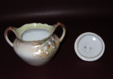 Antique R.S. Prussia Fine Porcelain Two Handle Floral Pattern Sugar Bowl w/ Lid