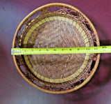 Vintage Style 12" Diameter Round Woven Reed Table Pie Basket