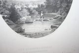 Framed W. Wellsford Engraving Print - "The Stepping Stones" St. Georges River ME