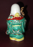 Vintage 6" Japanese Hand Painted Buddha Figure Khakkara Staff Scroll - Sm Repair