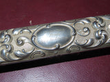 Antique 7.5" Long Ornate Silverplate Clothing Brush - Engraved May to Amos 1906