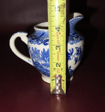 Antique 4.5" Tall Japanese Ceramic Blue Willow Cream Pitcher - As-Is Chipped