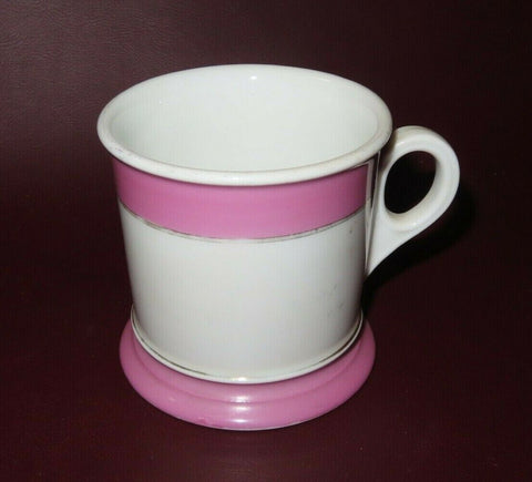 Vintage 3.5" Haviland CFH GDM Fine French Porcelain Pink & White Shaving Mug