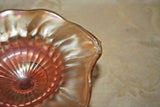 Vintage 5.5" Marigold Carnival Glass Wavy Lip Pedestal Compote Dish