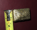 Antique Miniature Embossed Silverplate Flip-Lid Red Felt Lined Trinket Ring Box