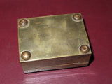 Vintage Hand Enameled 3.5x2.5" Chinese Brass Flip Lid Trinket Box - Sold As-Is