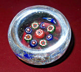 Collectible 2.5" Modern Multi-Color Millefiori Hand Blown Art Glass Paperweight