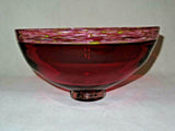 Dennis K. Mullen 1994 Signed Hand Blown Ruby Pink Studio Art Glass 14" Bowl