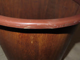 Retro Style 13.5" Tall Wood Wastebasket Garbage Can w/ Metal Rim & Base