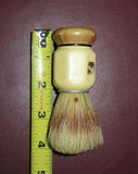 Vintage Retro 4" Shaving Brush w/ Octagon Off-White Bakelite & Wood Handle